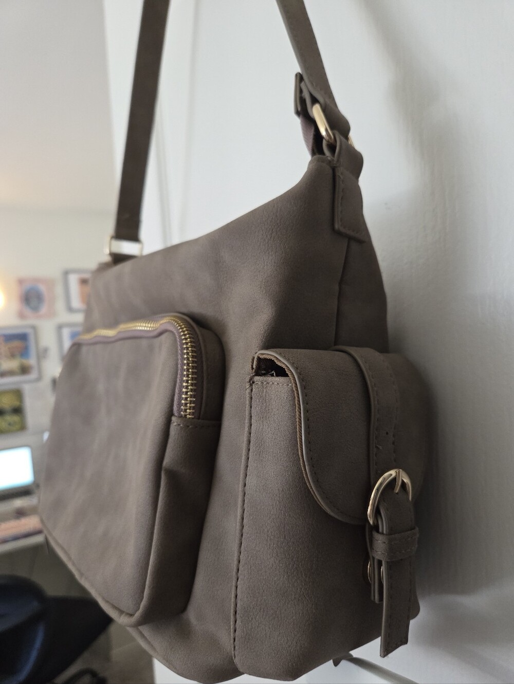 Target Faux Suede Shoulder Bag in Sage - Everyday Carry